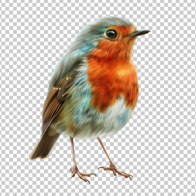 Beautiful japanese robin on transparent background