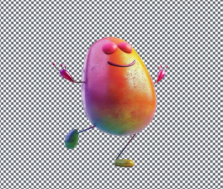 PSD beautiful jellybean isolated on transparent background