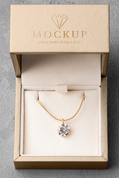 Beautiful jewelry box mockup