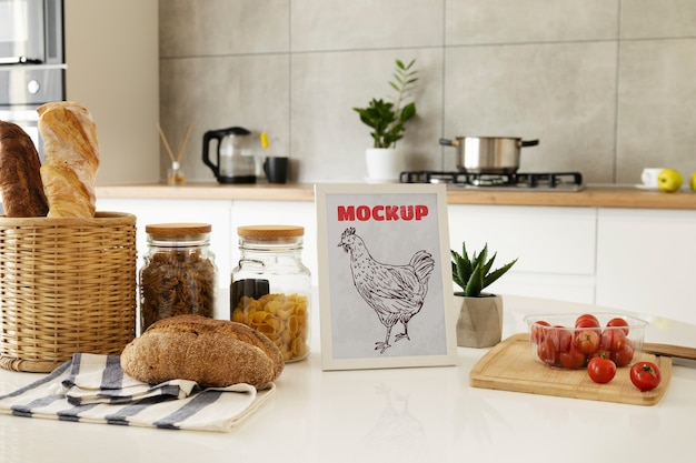 PSD bellissimo design del mockup del telaio della cucina