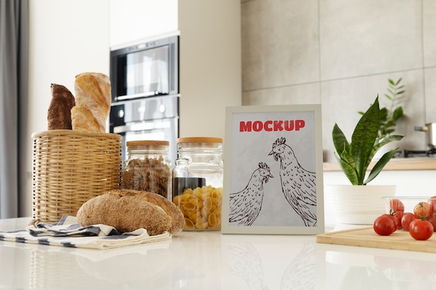 Bellissimo design del mockup del telaio della cucina