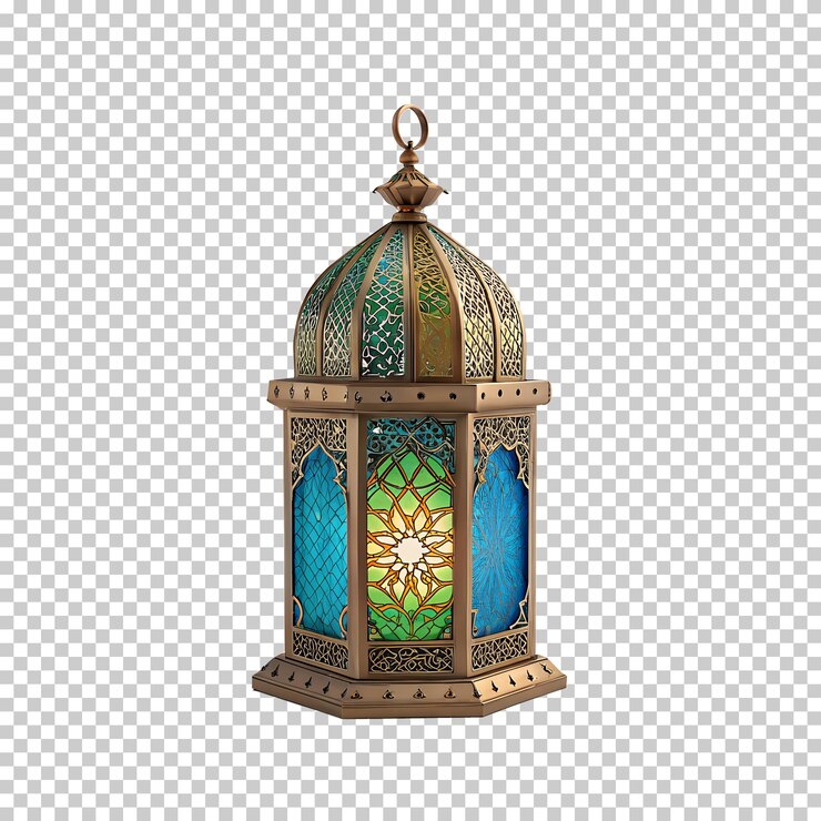 PSD beautiful lantern with background