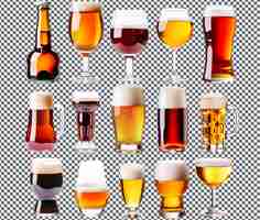 PSD beautiful local alcoholic beverages isolated on transparent background