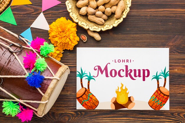 PSD Красивый макет концепции lohri