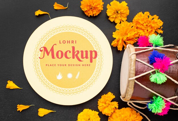 Beautiful lohri concept mock-up