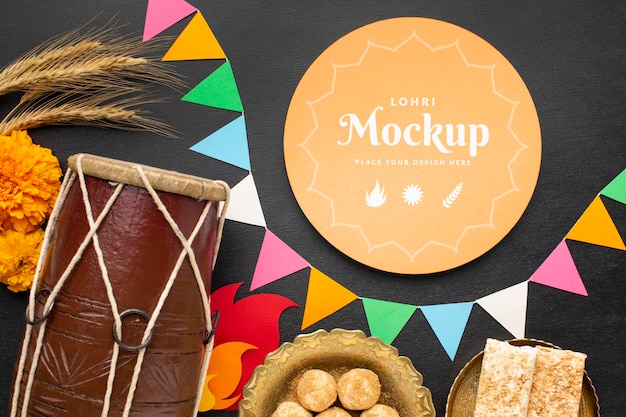 Beautiful lohri concept mock-up