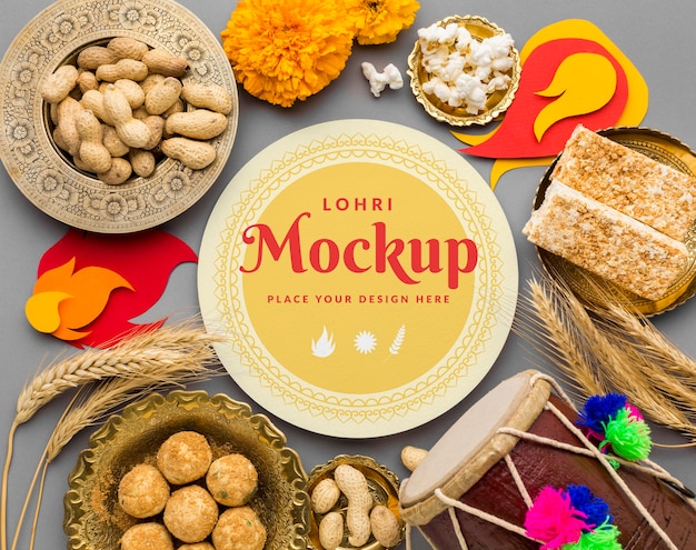 Beautiful lohri concept mock-up