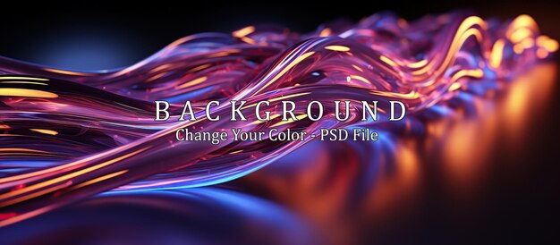 Beautiful looped neon light abstract wavy surface with glowing neon lines