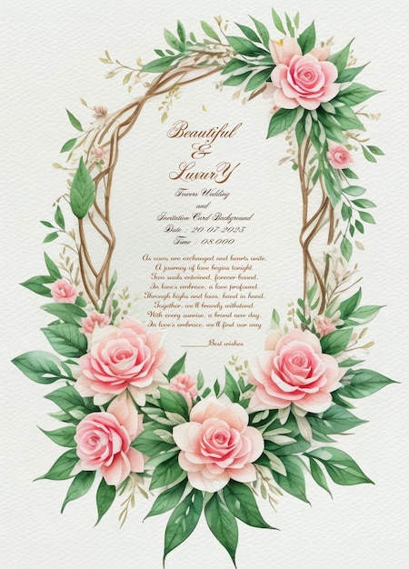 PSD beautiful luxury flowers wedding and vip invitation card background and psd files in layers