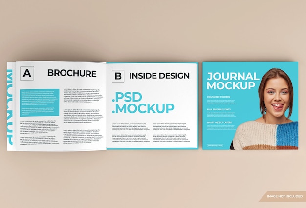 3Dレンダリングで美しい雑誌のモックアップ