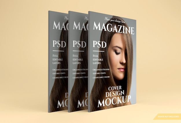 PSD漂亮的杂志模型在3d渲染