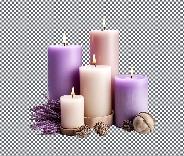 Beautiful and magnificent candles isolated on transparent background