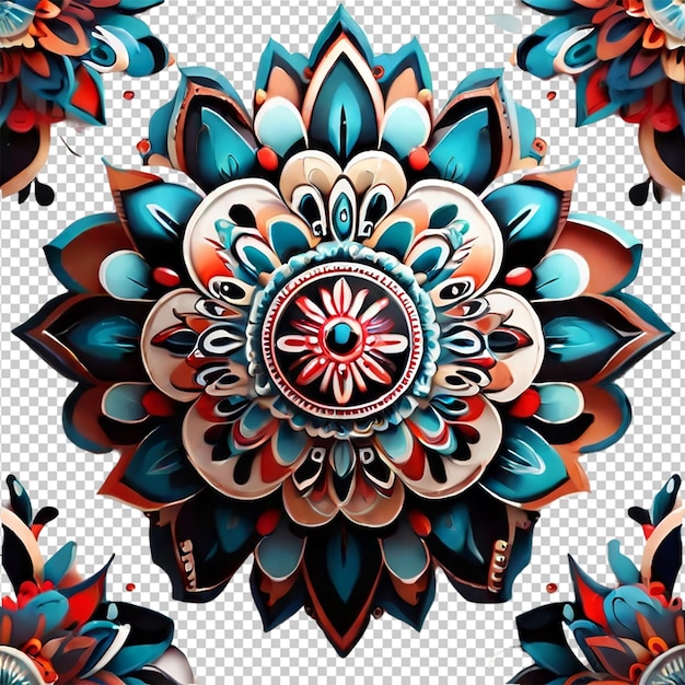 PSD beautiful mandala design element with pattern isolated on transparent background