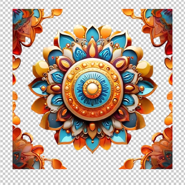 PSD beautiful mandala design element with pattern isolated on transparent background