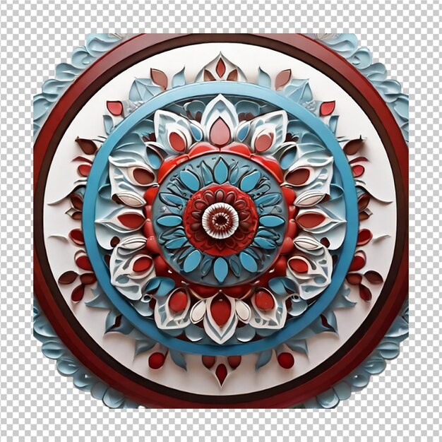 PSD beautiful mandala design element with pattern isolated on transparent background