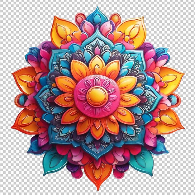 Bellissimo elemento di design mandala con disegno isolato su uno sfondo trasparente