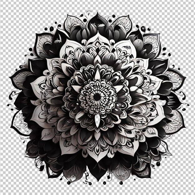 PSD beautiful mandala design element with pattern isolated on transparent background