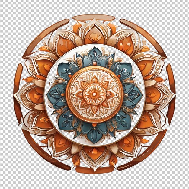 Beautiful mandala design element with pattern isolated on transparent background