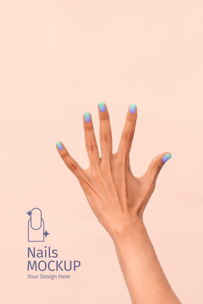 PSD beautiful manicure mockup