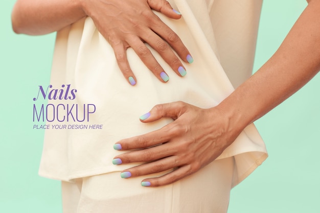 PSD beautiful manicure mockup