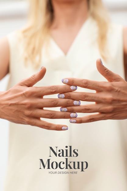 beautiful manicure mockup