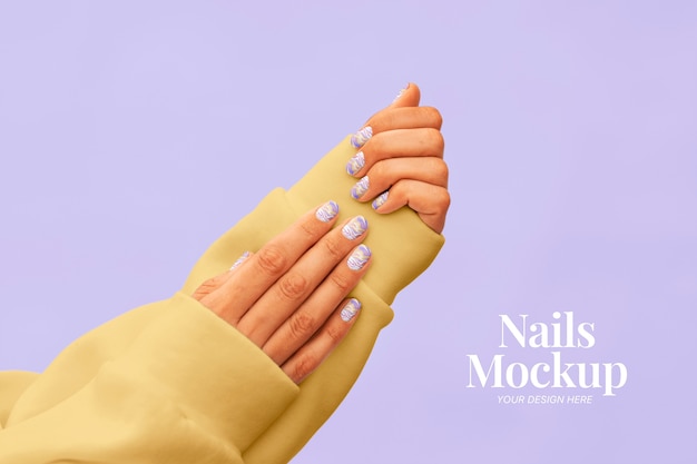 PSD beautiful manicure mockup