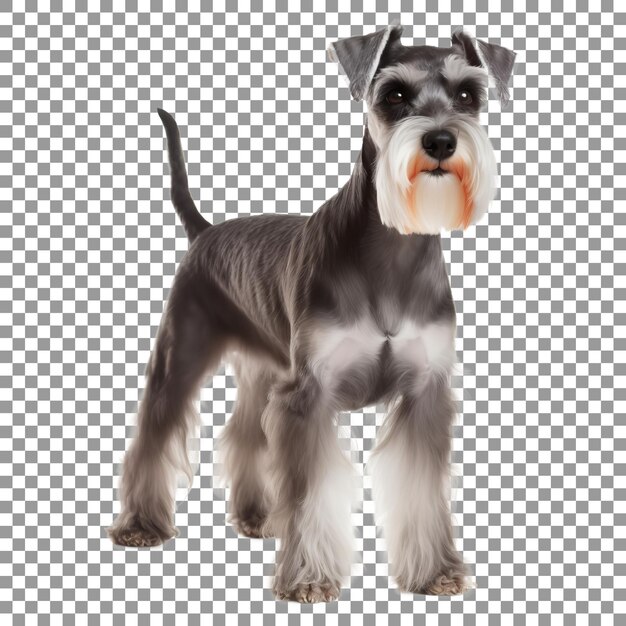 PSD beautiful miniature schnauzer dogisolated on a transparent background