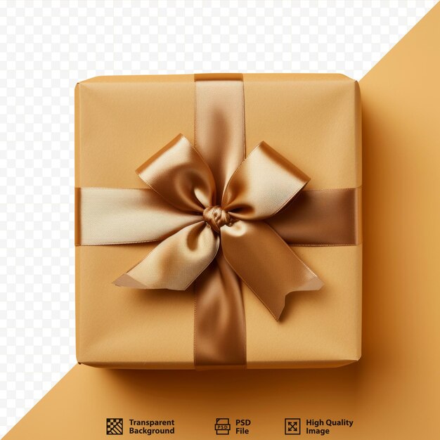 PSD Красивая минималистическая многоцелевая композиция с подарочной коробкой, упакованной и связанной атласной лентой. праздничный подарок в праздничной упаковке. изолированный фон. копирование пространства.