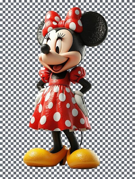 PSD beautiful minnie mouse isolated on transparent background