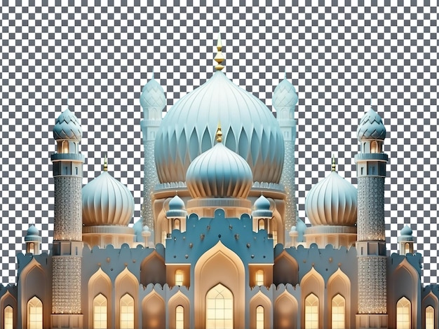 Красивая мечеть, изолированная на прозрачном фоне