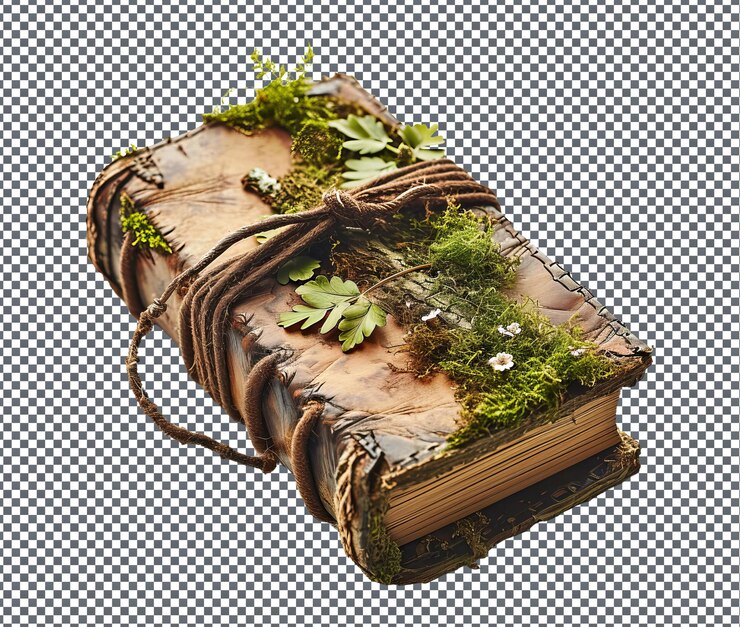 PSD beautiful nature inspired journal isolated on transparent background