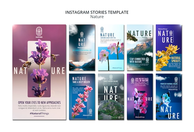 PSD belle storie di instagram sulla natura