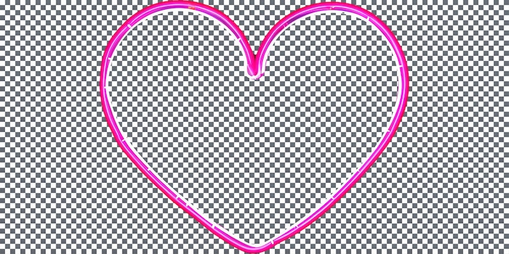 PSD beautiful neon light symbol isolated on transparent background