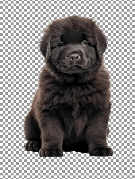 PSD beautiful newfoundland puppy isolated on a transparent background
