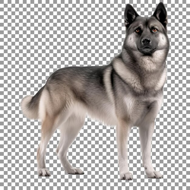 PSD beautiful norwegian elkhound dog isolated on a transparent background