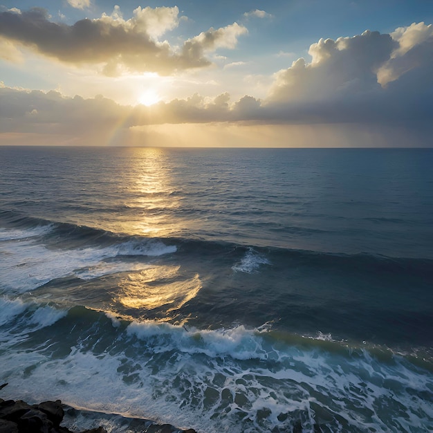 PSD un bellissimo paesaggio oceanico