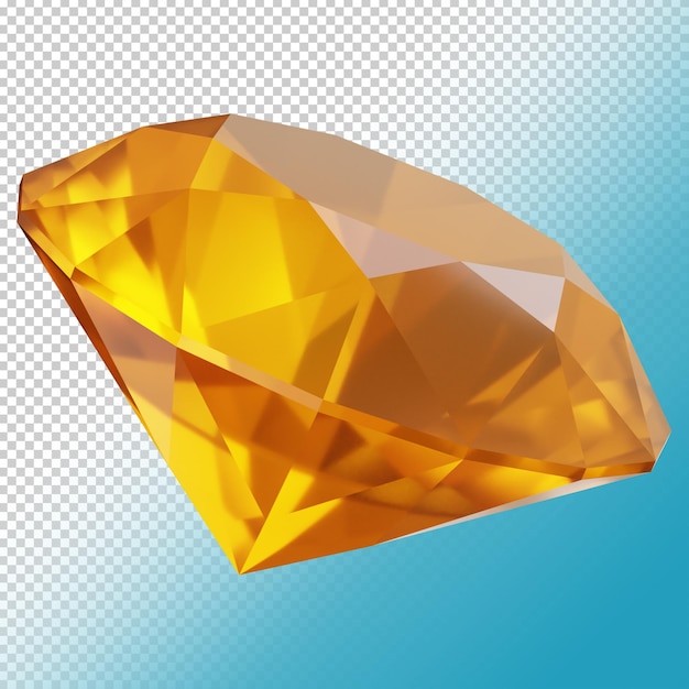 Beautiful orange diamond on transparent background