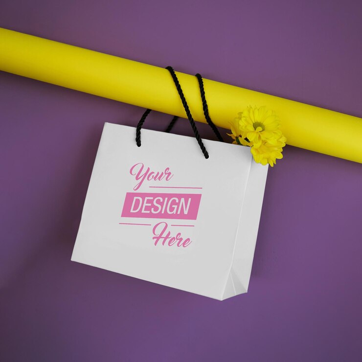 PSD beautiful paper bag mockup