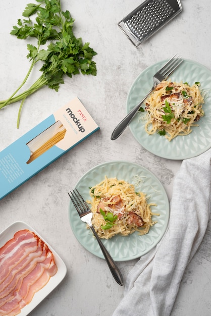 Beautiful pasta packaging mockup