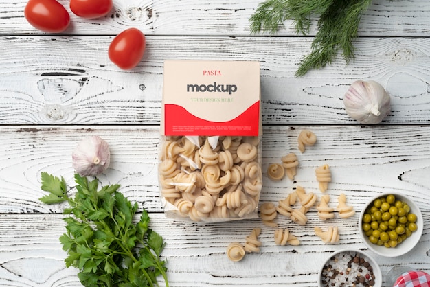 Beautiful pasta packaging mockup