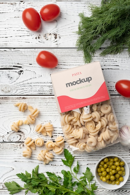 PSD beautiful pasta packaging mockup