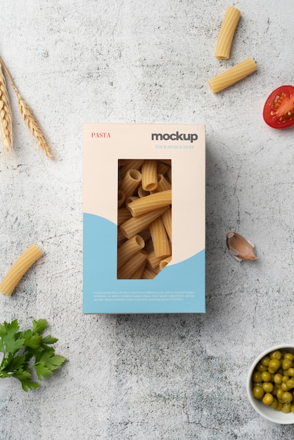 PSD beautiful pasta packaging mockup