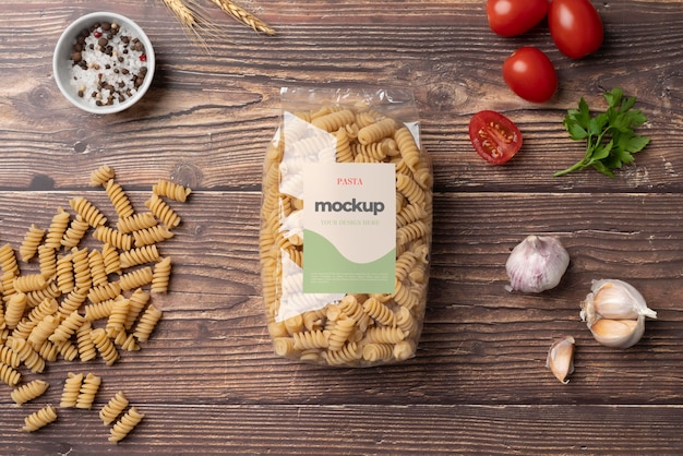 Beautiful pasta packaging mockup