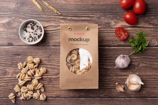 Beautiful pasta packaging mockup