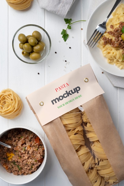 Beautiful pasta packaging mockup