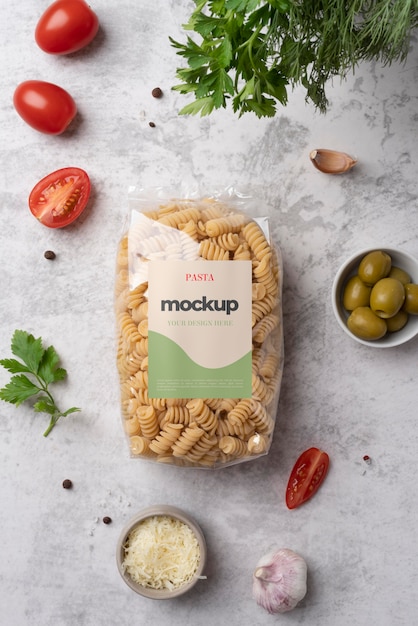 Beautiful pasta packaging mockup