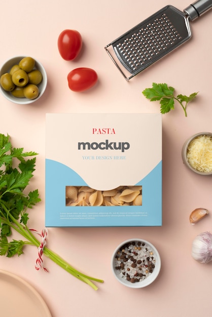 Beautiful pasta packaging mockup