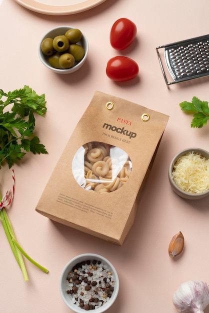 Beautiful pasta packaging mockup