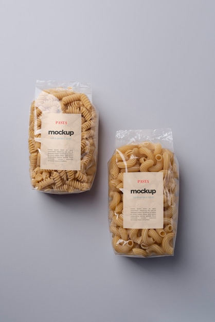 PSD beautiful pasta packaging mockup