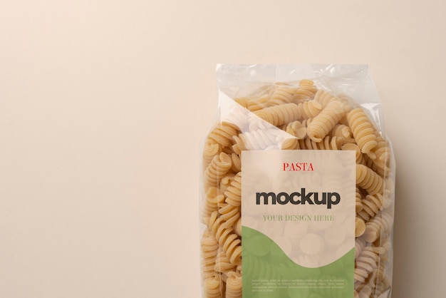 PSD beautiful pasta packaging mockup